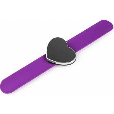 Magnetický jehelníček na ruku samonavíjecí - srdce, obdélník - fialová srdce – Zboží Dáma