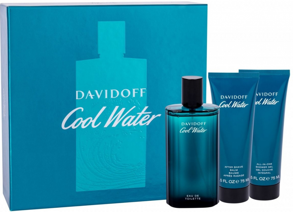 Davidoff Cool Water EDT 125 ml + balzám po holení 75 ml + sprchový gel 75 ml dárková sada