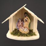 AMADEA Dřevěný betlém s figurkami masivní dřevo 16,5 x 13,5 x 8,5 cm český výrobek – Zboží Dáma