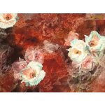 terakotová hedvábná šatovka 2133 s květy – Zboží Mobilmania