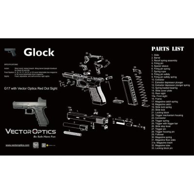 Pracovní podložka Vector Optics Glock černá – Hledejceny.cz