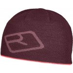 Ortovox Vlněná čepice merino Logo Knit beanie winetasting vínová – Sleviste.cz