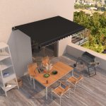 Dekorhome Ručně zatahovací markýza 400x350 cm Krémová – HobbyKompas.cz