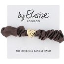 By Eloise London Gold Heart Silk Scrunchie barva Black