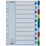 Barevné rozlišovače, mix barev, A4, plast, 10 dílů, ESSELTE – Hledejceny.cz