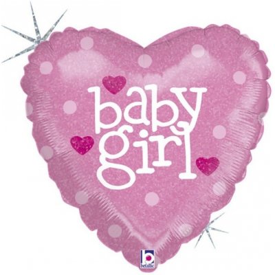 Grabo FÓLIOVÝ balónek srdce s nápisem Baby Girl