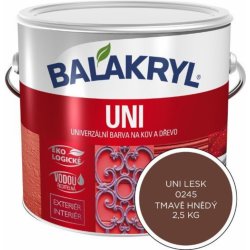 Barvy a laky Hostivař akryl Uni lesk 0245 2,5kg tm. hnědá