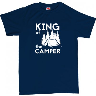 King of the camper stan pánské tričko s potiskem 401 modrá navy bílá – Sleviste.cz