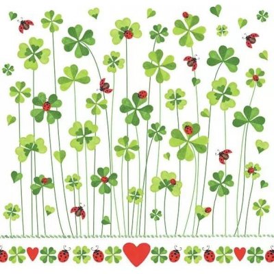 Ambiente Europe BV Ubrousek 33x33cm Čtyřlístky a berušky – Zbozi.Blesk.cz