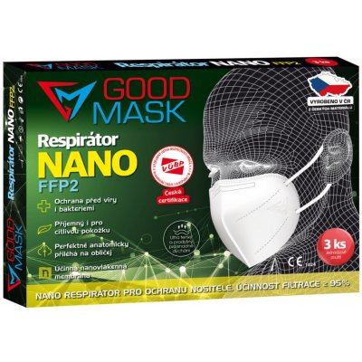 GOOD MASK Český respirátor FFP2 GM2 nano 3 ks – Zboží Dáma