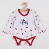 Kojenecké body NEW BABY Kojenecké bavlněné body s dlouhým rukávem Cherry