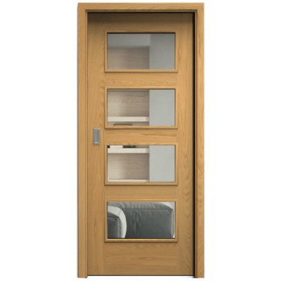 Sapeli Swing Komfort M49 posuvné dub natur 100 x 210 cm Čiré sklo – Hledejceny.cz