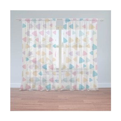 Sablio Záclony Barevné trojúhelníčky: 2ks 150x250cm – Hledejceny.cz