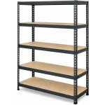 Výprodej-regálů.cz Regál 1600x800x400 mm lakovaný 5-policový, nosnost 875 kg, RIVET - černý – Zboží Mobilmania