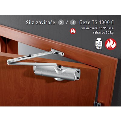 AC-T Geze TS 1000 C ramínko s pevnou aretací stříbrná – Hledejceny.cz