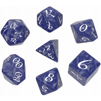 Q Workshop Classic RPG Dice Set cobalt & white – Zboží Mobilmania