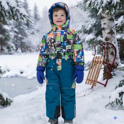 Chlapecká zimní kombinéza zelená/modrá HA05 – Hledejceny.cz