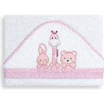 InterBaby Osuška froté 100x100 kamarádi bílá/růžová – Zboží Dáma