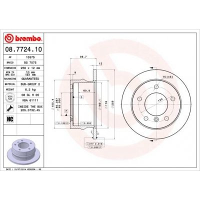 Brzdový kotouč BREMBO 08.7724.10 (08772410) – Sleviste.cz