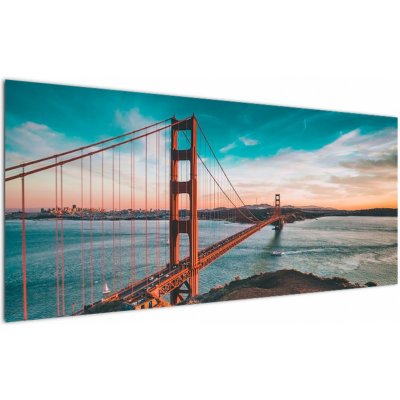 Obraz- Golden Gate, San Francisco, jednodílný 120x50 cm – Zboží Mobilmania