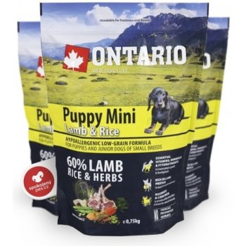 Ontario Puppy Mini Lamb & Rice 0,75 kg