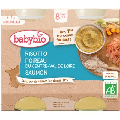 Babybio Rizoto s pórkem, máslovou dýní a lososem 2 x 200 g – Zboží Dáma