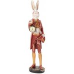 Dekorace králík v červeném obleku držící hodiny XL - 17*17*72 cm – Hledejceny.cz