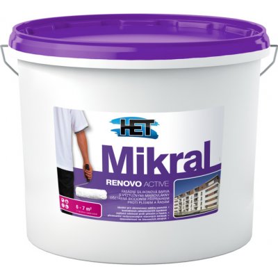 HET MIKRAL RENOVO ACTIVE fasádní silikonová barva bílá 12 kg – Sleviste.cz