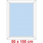 Soft Plastové okno 50x100 cm, FIX neotevíravé, Antracit struktura/bílá – Zboží Mobilmania