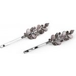 Stoklasa Sponky do vlasů / pinetky s broušenými kamínky květy, list Balení: 2 ks, Varianta: 2 antracit list 2 antracit list – Zboží Mobilmania