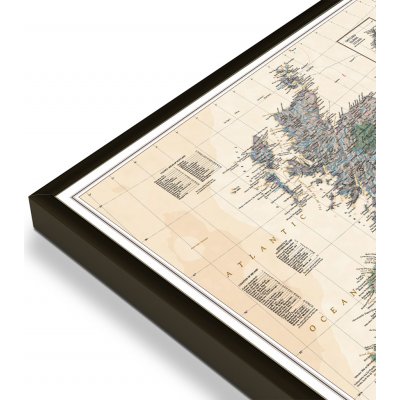 National Geographic Velká Británie a Irsko - nástěnná mapa Executive 60 x 77 cm Varianta: mapa v hliníkovém rámu, Provedení: černý rám – Zboží Mobilmania