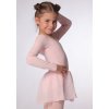 Dívčí taneční sukně a dresy Trikot Bloch Petal s dlouhým rukávem a sukýnkou CL5309 růžová