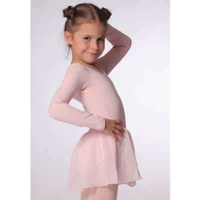 Trikot s dlouhým rukávem a sukýnkou Bloch Petal CL5309 růžová – Zbozi.Blesk.cz