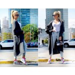 Fashionweek Dlouhý oversized vlněný cardigan pletený kabát LEA grafitová – Zboží Mobilmania