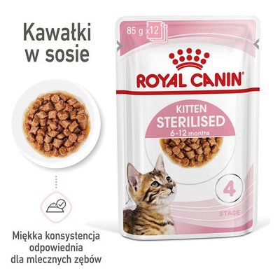 Royal Canin Kitten Sterilised In Gravy pro kastrované koťata 24 x 85 g