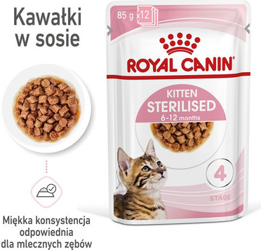 Royal Canin Kitten Sterilised In Gravy pro kastrované koťata 24 x 85 g