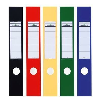 Štítky pro pákové pořadače "ORDOFIX", žlutá, samolepicí, 60 x 390 mm, 10 ks, DURABLE 809004 – Hledejceny.cz