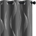 Zatemňovací, termoizolační, akustický závěs se zavěšením grommet top - Vzorovaný tmavě šedý, 132 x 214 cm – Sleviste.cz