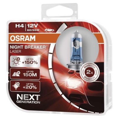 Osram Night Breaker Laser H4 P43t 12V 55W 2 ks