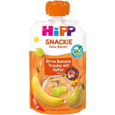 HiPP BIO Snackie Hruška Banán Bíle hrozno Oves 120 g – Sleviste.cz