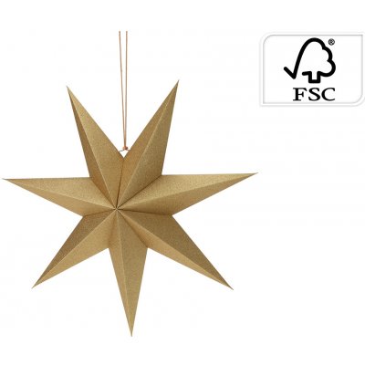 Koopman International b.v. Dekorace hvězda 60 cm zlatá papírová