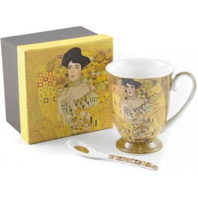 HOME ELEMENTS Porcelánový hrnek se lžičkou Klimt Adele 280 ml – Zboží Mobilmania