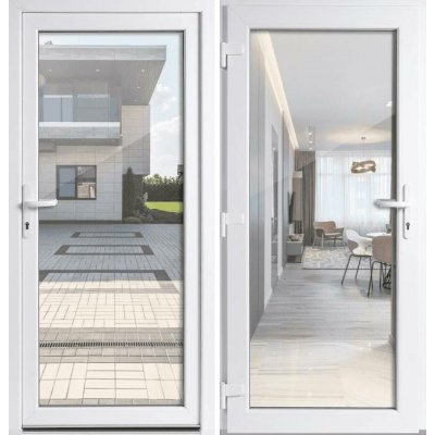 OknaDvereNaMiru.cz Vchodové dveře 3-3 sklo čiré bílá / bílá levé otevírání ven 88 x 198 cm – Hledejceny.cz