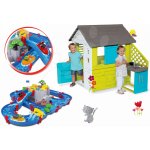 Smoby set domeček Pretty Blue a AquaPlay vodní dráha Mountain Lake 810703-16 – Zboží Dáma