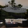 Zahradní slunečník FurniGO LED slunečník Brazílie 3,5 m tmavě šedý