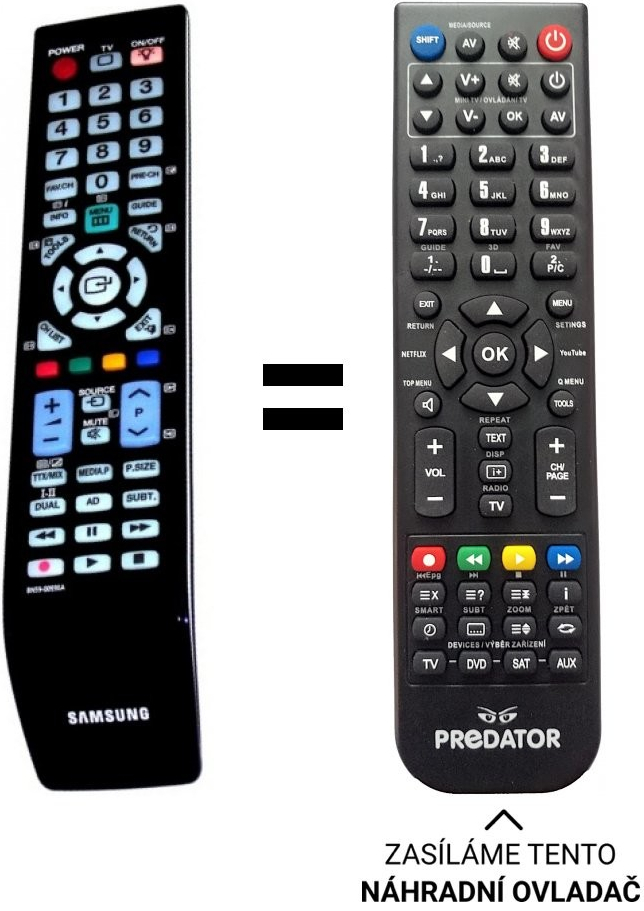 Dálkový ovladač Predátor pro Samsung UE40B6000, UE32B6000