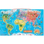 Janod Velká závěsná magnetická mapa světa v angličtině – Sleviste.cz