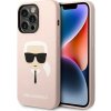 Pouzdro a kryt na mobilní telefon Apple Karl Lagerfeld iPhone 14 Pro Silicone Karl`s Head růžové