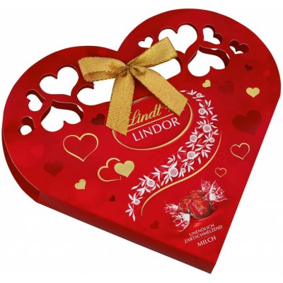Lindt Lindor Milch Valentýnské srdce čokoládové pralinky 8 ks 112 g – Zboží Dáma