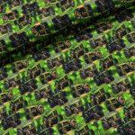 Bavlněný úplet dětský TEPLÁKOVINA 6-00824 DIGITÁLNÍ TISK traktory na zelené, š.140cm (látka v metráži) – Zboží Dáma